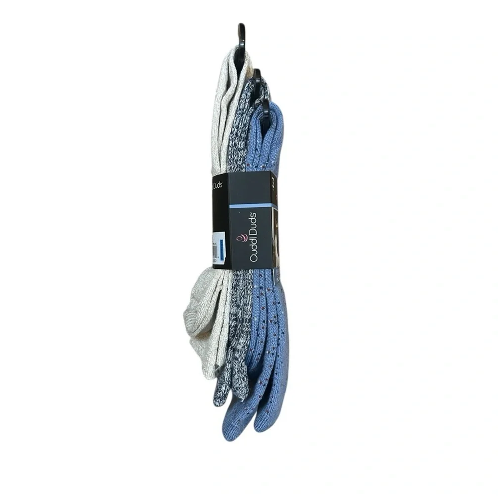 Cuddl Duds Leg Layering Crew Socks 3 Pack - Country Blue Plushfill 360